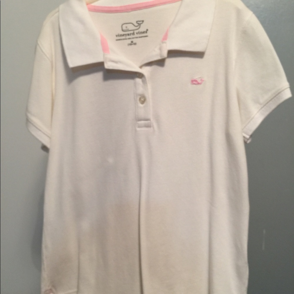 Girls vineyard vines white polo top🌹